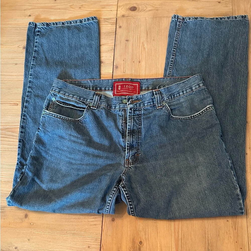 Izod Men's Relaxed Fit Denim Jeans - Blue